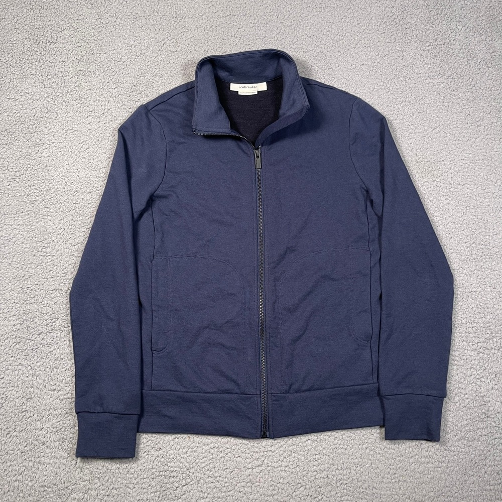 Icebreaker Jacket Womens XS Blue Merino Wool Full Zip Collared Layering Outdoor